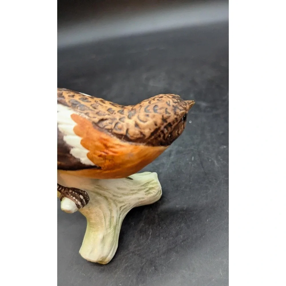 VTG 1967 Goebel Hand-Painted Brambling Bird Figurine on Branch Fall W Germany 5